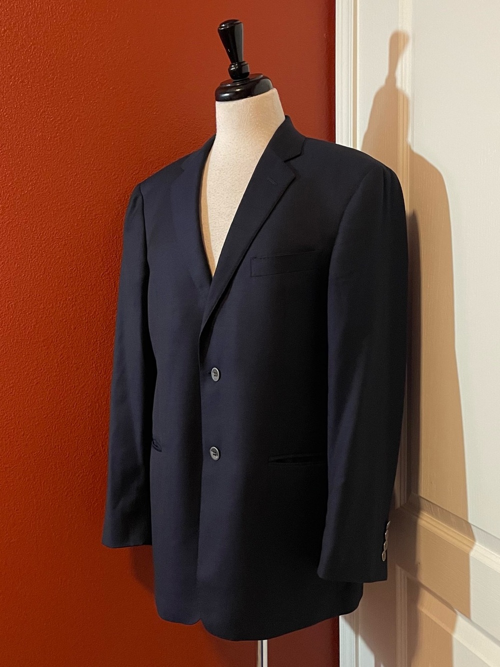 Todd Snyder Men’s Mayfair Fit Navy Blue Wool Pewter Two Button Blazer Sport Coat